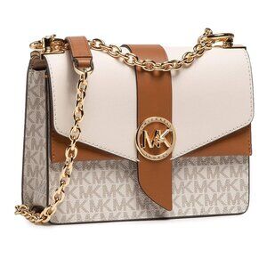 Michael Kors Greenwich Small Color-Block Logo and Saffiano Leather Crossbody Bag